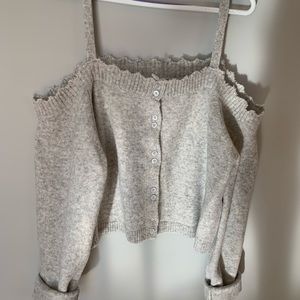 Oak + Fort Cardigan 5661 in Heather Light Gray